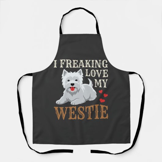 Westie Hund Liebe Typografie Schürze (Vorderseite)