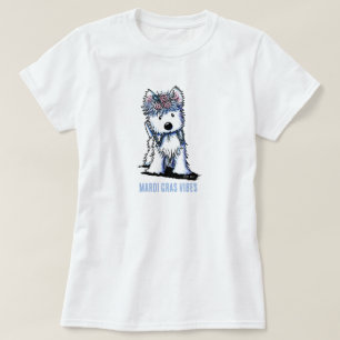 Westie Hund Mardi Gras T-Shirt