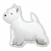 Westie Hund Rasse Side View Silhouette Aufkleber (Vorderseite)
