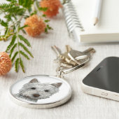 Westie Hund Schlüsselanhänger (Seite)