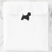 Westie Hund (schwarz) Runder Aufkleber (Tasche)