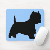 Westie Hund (Schwarzes) Mousepad (Mit Mouse)