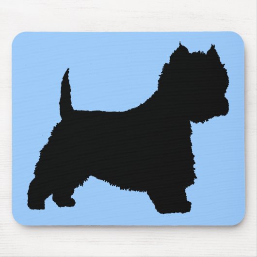 Westie Hund (Schwarzes) Mousepad (Vorne)