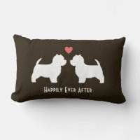 Westie Hund Silhouetten mit Herz und Text