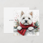 Westie-Hund süße festliche Weihnachtskarte (Vorne/Hinten)