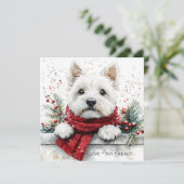 Westie-Hund süße festliche Weihnachtskarte (Stehend Vorderseite)