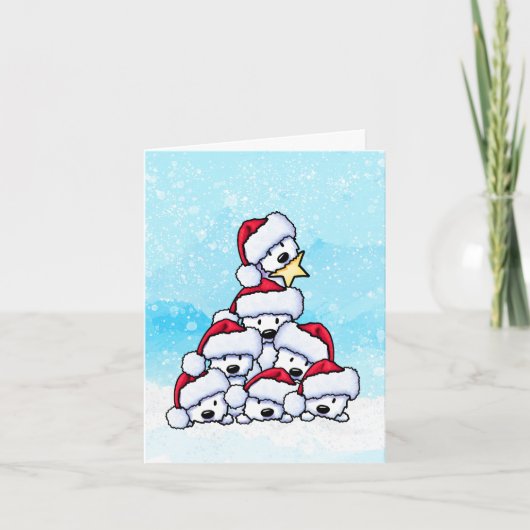 Westie-Hund-Weihnachtsbaum  Karte (Vorderseite)