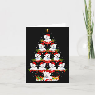 Westie-Hund Weihnachtsbaumbeleuchtung Westie Weihn Karte