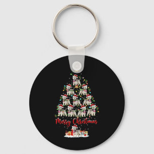 Westie-Hund Weihnachtsbeleuchtung Santa Westie Wei Schlüsselanhänger