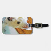 Westie Hundegesicht, Sie betrachtend Gepäckanhänger (Vorderseite horizontal)