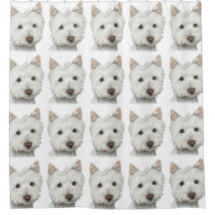Westie Hundekunst-Duschvorhang Duschvorhang