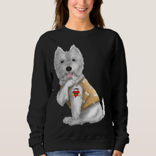 Westie I Liebe Mama Tattoo Dog Funny Mother Day Gi Sweatshirt