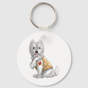 Westie I Liebe Mama Tattoo Hundeshirt Funny Mütter Schlüsselanhänger