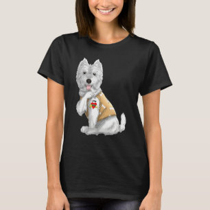 Westie I Love Mom Tattoo Dog Funny Mother's Day T-Shirt