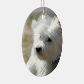 Westie im Frühjahr Keramikornament (Rechts)