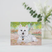 Westie im Park Postkarte (Stehend Vorderseite)