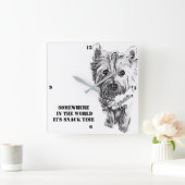 Westie Imbiss-Stempeluhr Quadratische Wanduhr (Zuhause)