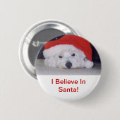 Westie in einer Weihnachtsmannmütze Button (Vorne & Hinten)