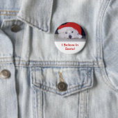Westie in einer Weihnachtsmannmütze Button (Beispiel)