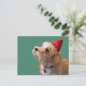 Westie in einer Weihnachtsmannmütze Feiertagspostkarte (Stehend Vorderseite)