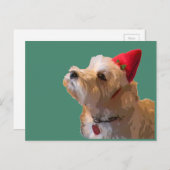 Westie in einer Weihnachtsmannmütze Feiertagspostkarte (Vorne/Hinten)