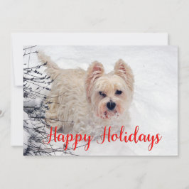 Westie in the Snow Happy Holidays Card Feiertagskarte