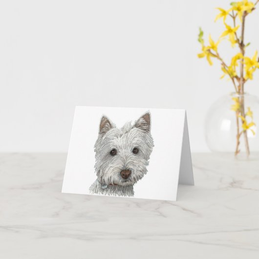 Westie Karte (Gelbe Blume)