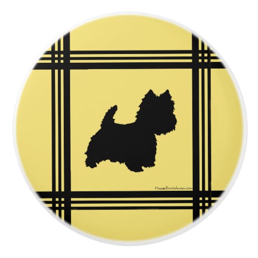 Westie Keramikknauf (Vorderseite)