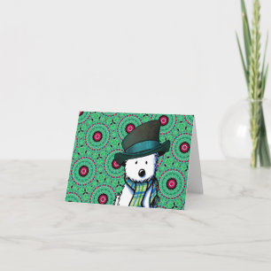Westie KiniArt Weihnachtskarte Feiertagskarte