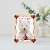 Westie Kisses For You Friendship cards Postkarte (Stehend Vorderseite)