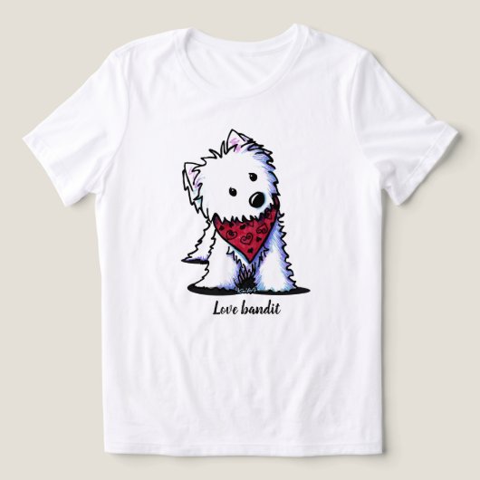 Westie Kissing Bandit Tri-Blend Shirt (Design Vorderseite)