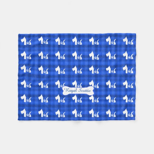 Westie königliche Krone Fleecedecke (Vorderseite (Horizontal))