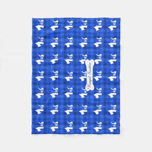 Westie königliche Krone Fleecedecke (Vorderseite)