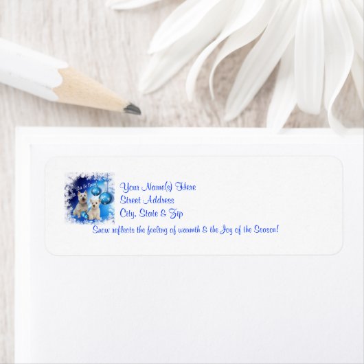 Westie Lass es schneien! Design-Rücksendeadressen- (Insitu)