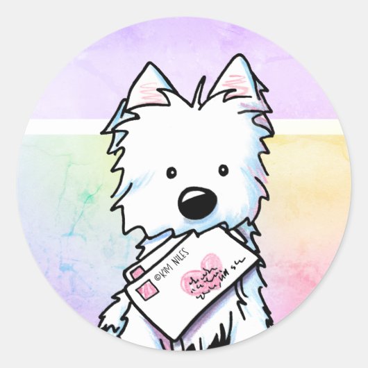 Westie Liebesbriefe Stickers (Vorderseite)