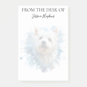 Westie Liebhaber monogrammierter Hund  Post-it Klebezettel
