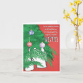 Westie liebt Weihnachtskarte Karte (Gelbe Blume)