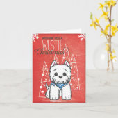 Westie liebt Weihnachtskarte Karte (Gelbe Blume)