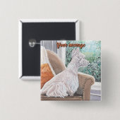 Westie Looking Out a Window Button (Vorne & Hinten)