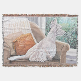 Westie Looking Out a Window Decke