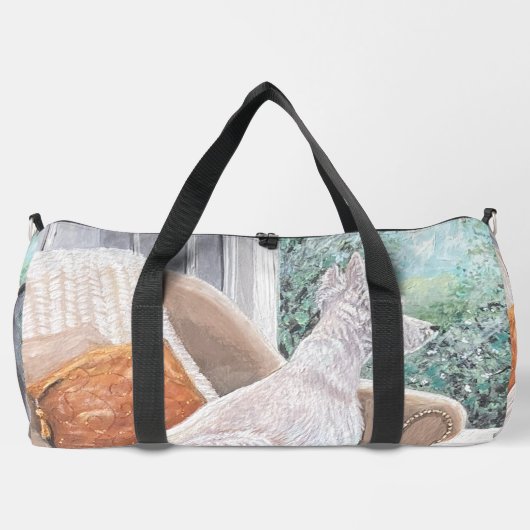 Westie Looking Out a Window Duffle Bag (Rückseite)