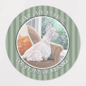 Westie Looking Out a Window Etiketten (Design 2)