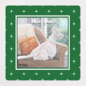 Westie Looking Out a Window Etiketten (Design 2)