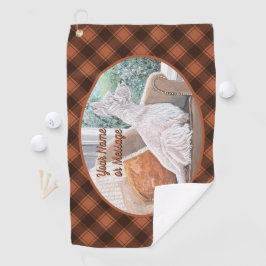 Westie Looking Out a Window Golfhandtuch