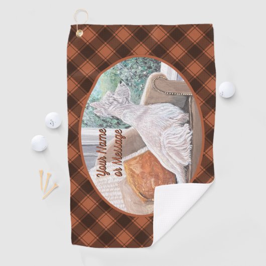 Westie Looking Out a Window Golfhandtuch (Insitu)