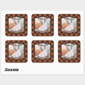 Westie Looking Out a Window Quadratischer Aufkleber (Blatt)