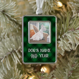 Westie Looking Out a Window Rahmen-Ornament Silber