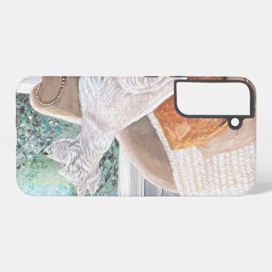 Westie Looking Out a Window Samsung Galaxy Hülle (Rückseite (Horizontal))