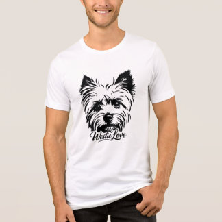 Westie Love Silhouette Linien Kunst Hundeliebhaber Tri-Blend Shirt
