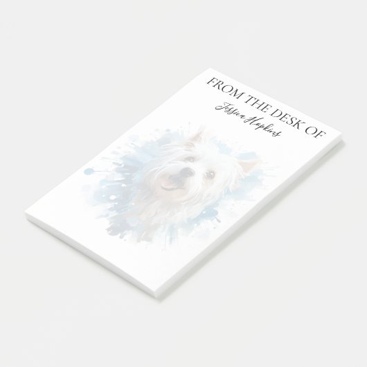 Westie Lover Monogrammed Dog Post-it Klebezettel (angewinkelt)